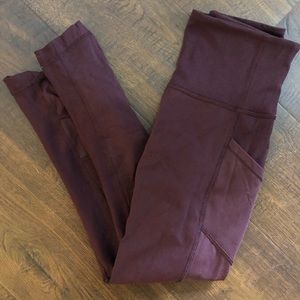 Lululemon Maroon Mesh Crop Size 2